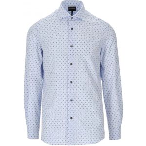 Emporio Armani, Heren, Overhemden, Blauw, Maat: M
