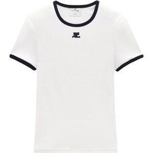 Courrèges, Dames, Tops, Wit, Maat: S Katoen,