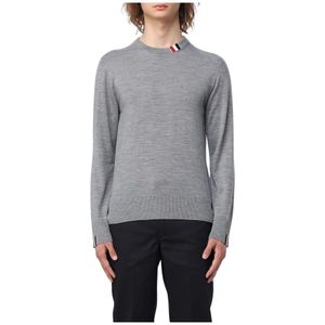 Thom Browne, Heren, Truien, Grijs, Maat: XL Wol,