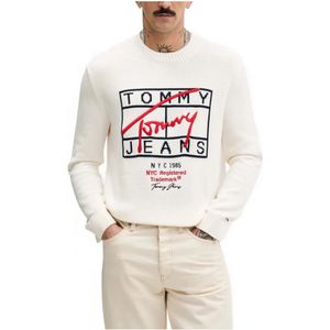 Tommy Jeans, Heren, Truien, Wit, Maat: XS Katoen,
