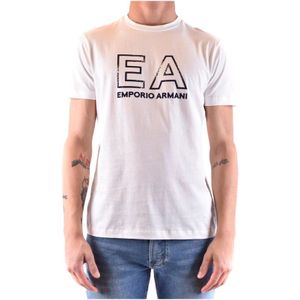 Emporio Armani, Heren, Tops, Wit, Maat: L Katoen,