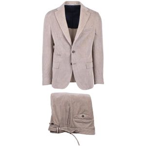 Eleventy, Heren, Pakken, Beige, Maat: L Katoen,