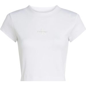 Calvin Klein Jeans, Dames, Tops, Wit, Maat: S Katoen,