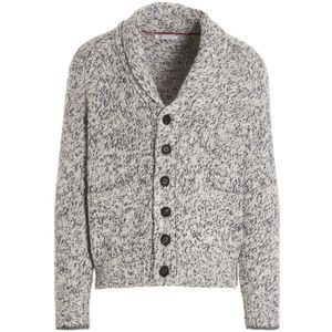 Brunello Cucinelli, Heren, Truien, Grijs, Maat: XL Zijde,