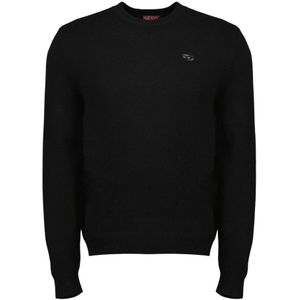 Diesel, Heren, Sweatshirts & Hoodies, Zwart, Maat: L Wol,