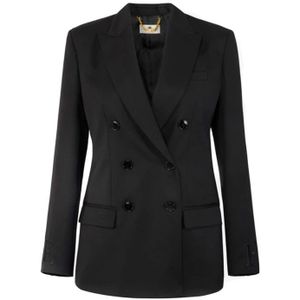 Elisabetta Franchi, Dames, Jassen, Zwart, Maat: S Wol,