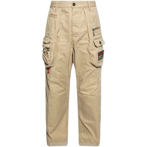Dsquared2, Heren, Broeken, Beige, Maat: M Katoen,