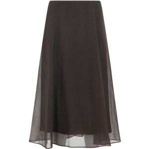 Brunello Cucinelli, Dames, Rokken, Bruin, Maat: S Wol,
