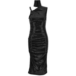 Versace Jeans Couture, Dames, Jurken, Zwart, Maat: S