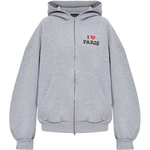 Balenciaga, Dames, Sweatshirts & Hoodies, Grijs, Maat: 2XS Katoen,