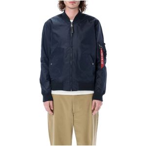 Alpha Industries, Heren, Jassen, Blauw, Maat: L Nylon,