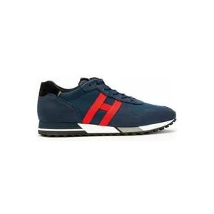 Hogan H383 Sneakers - Blauw Suède en Technische Stof , Blue , Heren , Maat: 40 1/2 EU