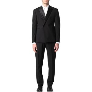 Emporio Armani, Heren, Pakken, Zwart, Maat: M