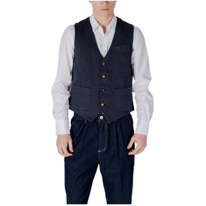 Gianni Lupo, Heren, Jassen, Blauw, Maat: S Katoen,