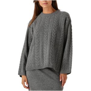 MOS Mosh - Mmbryndis Crewneck Knit - Grijze Trui - Dames - Wol