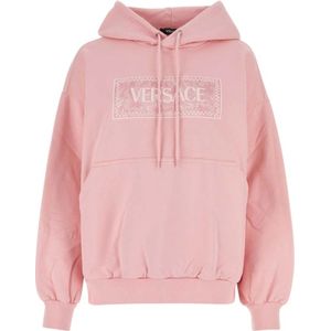 Versace, Dames, Sweatshirts & Hoodies, Roze, Maat: S Katoen,