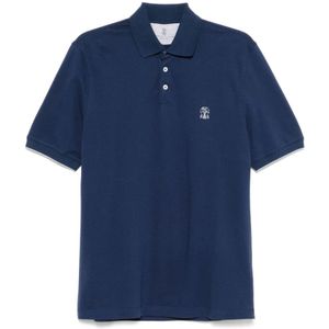 Brunello Cucinelli, Heren, Tops, Blauw, Maat: L Katoen,