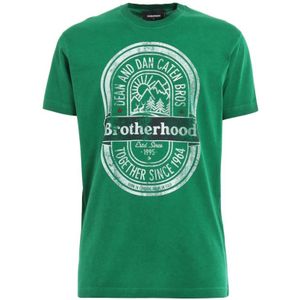 Dsquared2, Heren, Tops, Groen, Maat: M Katoen,