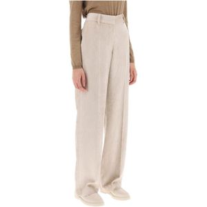 Brunello Cucinelli, Dames, Broeken, Beige, Maat: XS Corduroy,