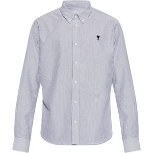 Ami Paris - Blauw - Overhemd - Katoen - Shirt met Logo