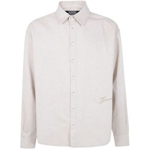Jacquemus, Heren, Overhemden, Beige, Maat: L Denim,