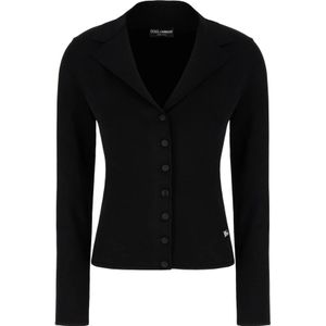 Dolce & Gabbana, Dames, Truien, Zwart, Maat: L Nylon,
