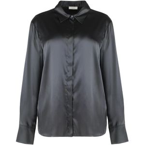 Peserico, Dames, Blouses & Shirts, Grijs, Maat: XL Zijde,