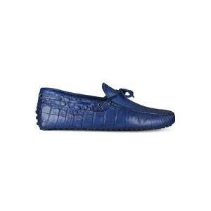 Tod's Blauwe Krokodillenleren Loafers , Blue , Heren , Maat: 40 EU