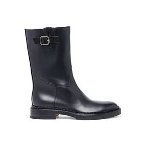 Santoni Stijlvolle Leren Dameslaars , Black , Dames , Maat: 37 EU