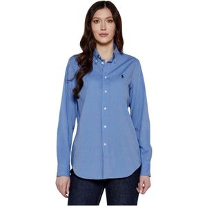 Ralph Lauren, Dames, Blouses & Shirts, Blauw, Maat: M Katoen,