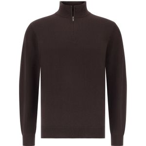 Boggi Milano - Trui - Donkerbruin - Knitwear - Lange Mouw
