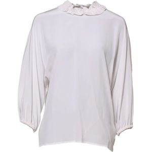 Dolce & Gabbana, Dames, Blouses & Shirts, Wit, Maat: 3XS Zijde,
