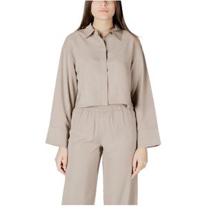 Only, Dames, Blouses & Shirts, Beige, Maat: L Viscose,