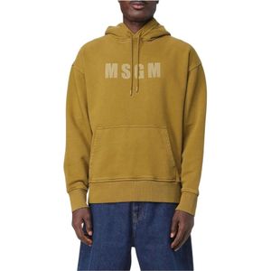 Msgm, Heren, Sweatshirts & Hoodies, Groen, Maat: L Katoen,
