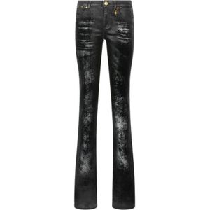 Roberto Cavalli, Dames, Jeans, Zwart, Maat: S Katoen,