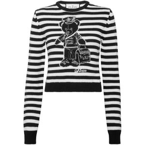 Philipp Plein, Dames, Truien, Zwart, Maat: S Wol,