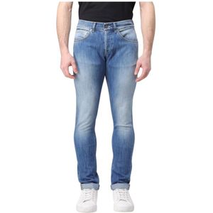 Dondup - Slim-Fit Pantalon - Blauw - Katoen