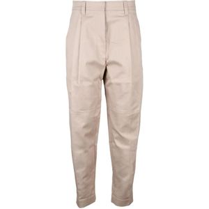 Brunello Cucinelli, Dames, Broeken, Beige, Maat: S Katoen,