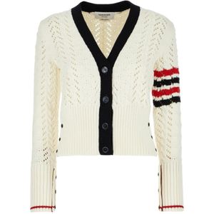Thom Browne, Dames, Truien, Wit, Maat: M Wol,