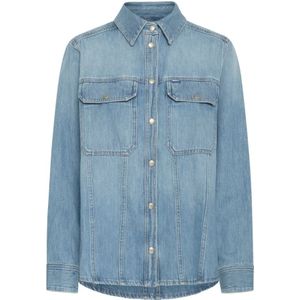 Ball, Dames, Blouses & Shirts, Blauw, Maat: S Denim,