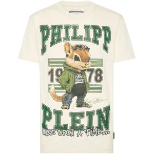 Philipp Plein, Heren, Tops, Beige, Maat: XS Katoen,