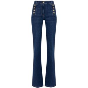 Elisabetta Franchi, Dames, Jeans, Blauw, Maat: W27 Katoen,