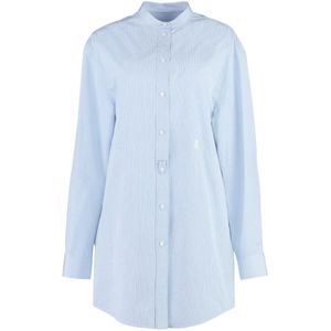 Jil Sander, Dames, Blouses & Shirts, Blauw, Maat: S Katoen,