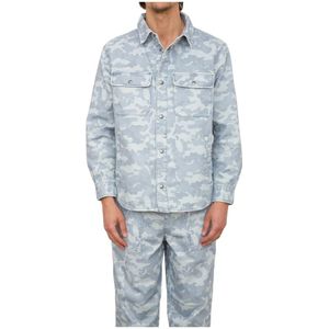 Armani Exchange, Heren, Overhemden, Blauw, Maat: XL Denim,