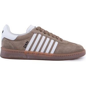 Dsquared2 Leren sneakers met frontsluiting , Brown , Heren , Maat: 41 EU