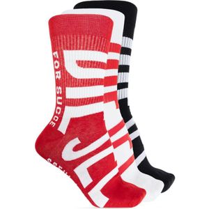 Diesel - 00sayj-0iqau Ray - Sokken - Set van 3 Paren - Rood Zwart Wit
