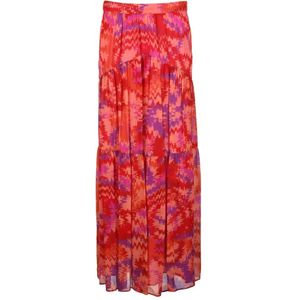 Dondup, Dames, Rokken, Rood, Maat: L Chiffon,