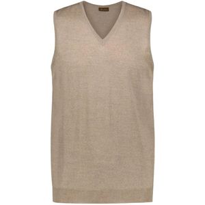 Stenströms - Merinowollen Slipover - Bruin - V-hals - Mouwloos