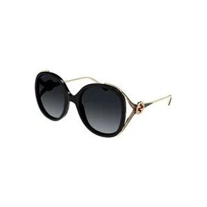 Gucci Stijlvolle Zwarte Zonnebril voor Vrouwen , Black , Dames , Maat: 56 MM