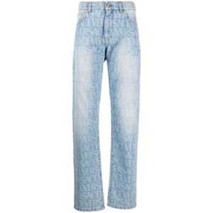 Versace, Heren, Jeans, Blauw, Maat: W32 Katoen,